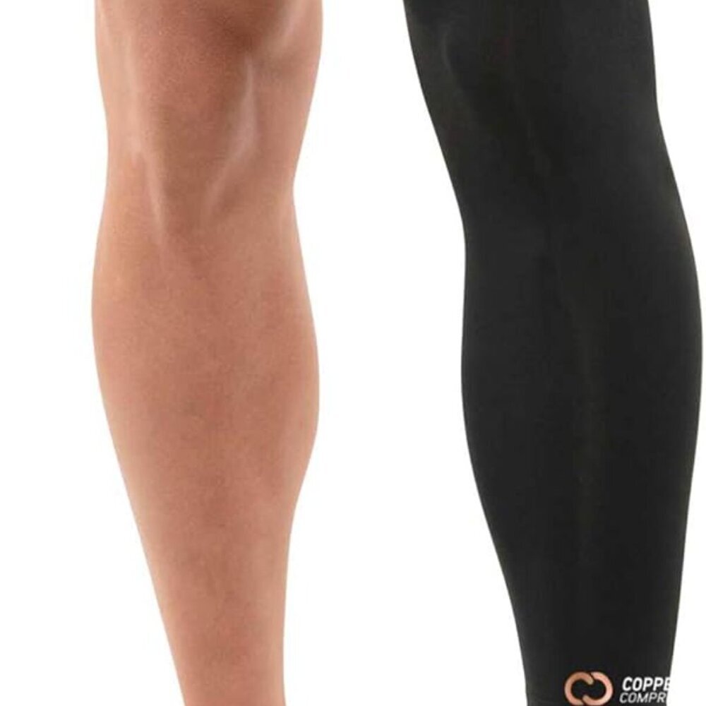 Leg Compression Sleeve - Copper Infused Knee Stabilizer Brace for Running, Menis